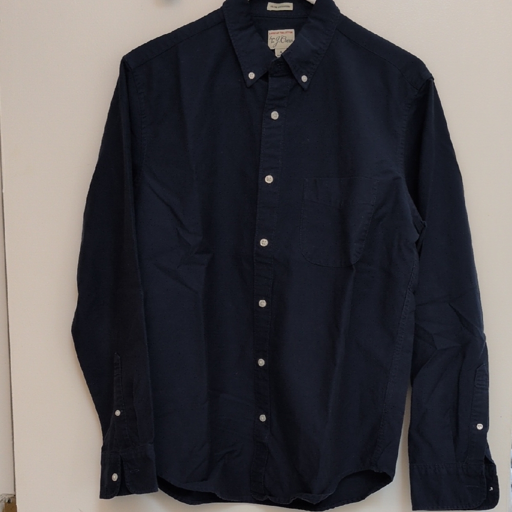 Men's Navy J. Crew Slim Untucked Button-Down Shirt